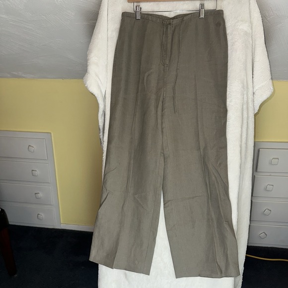 Olsen Vera Wide Leg Linen Cotton Pants Beach Coastal Lightweight Drawstring Boho - Picture 1 of 8